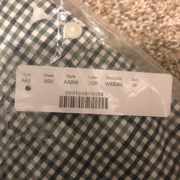 NWT Green and White J. Crew Dress Shirt - Picture 4 of 5